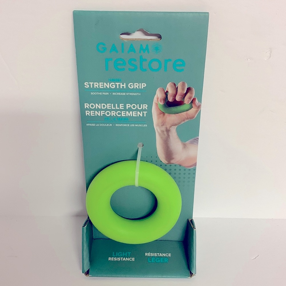 Gaiam Restore Hand Strength Grip Men Women Unisex Workout Tool Stress Relief